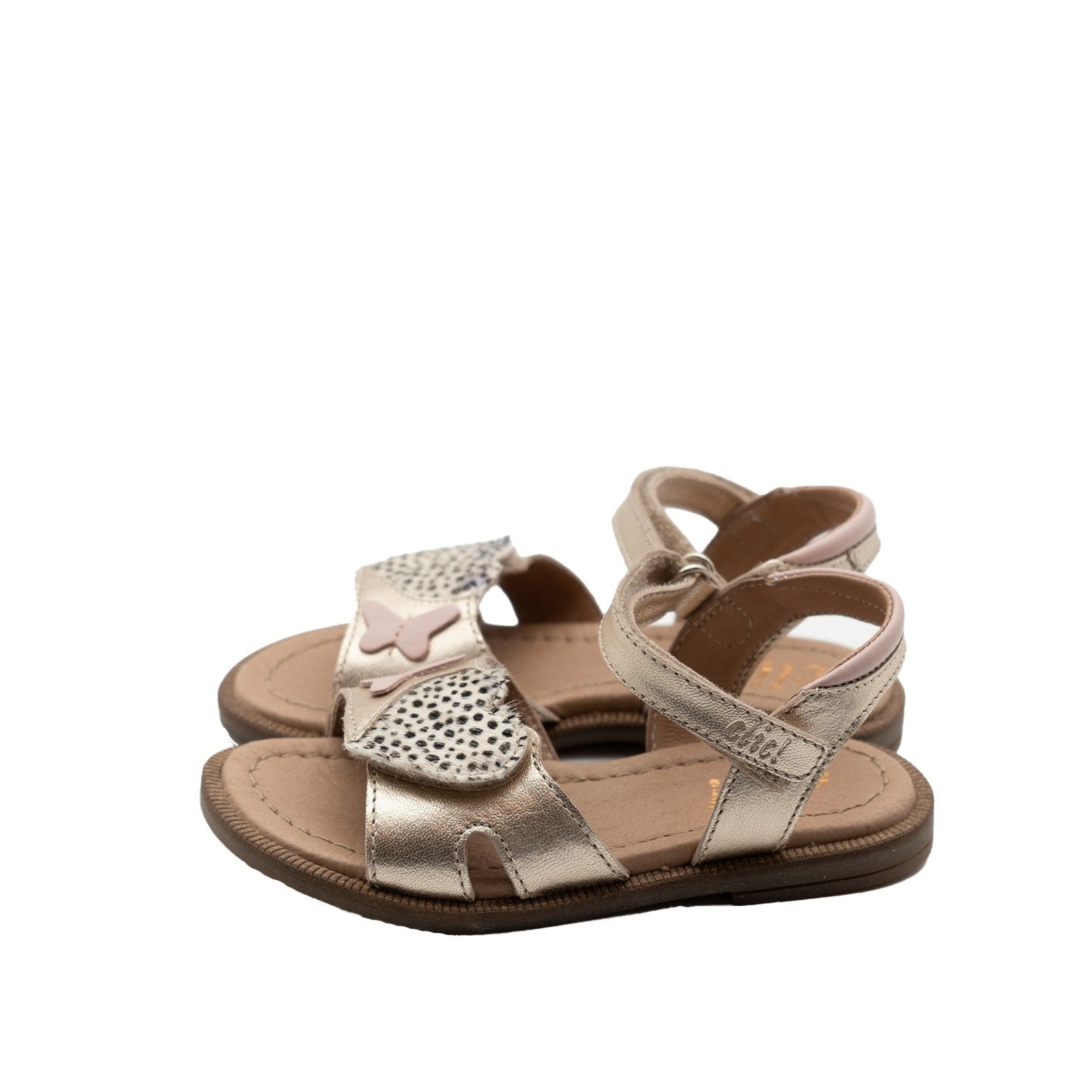 Clic! Sandale in Gold mit Schmetterling