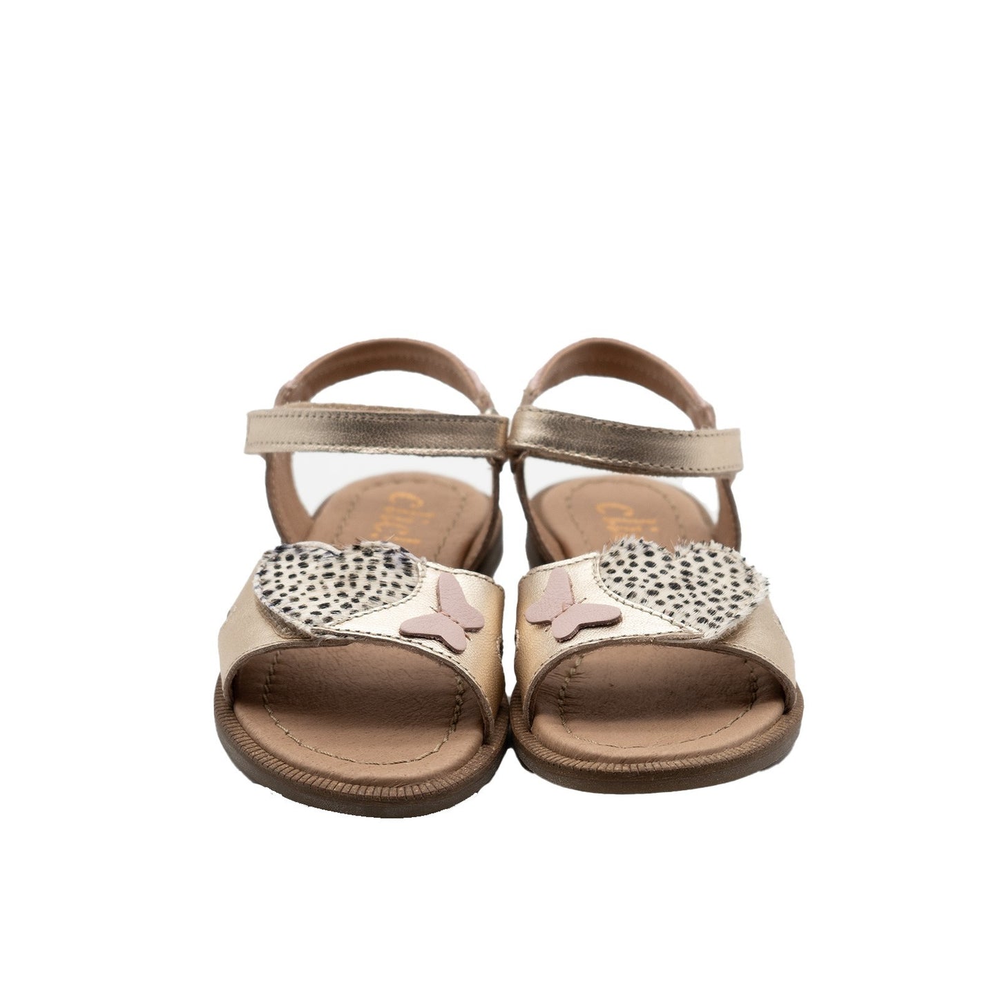 Clic! Sandale in Gold mit Schmetterling