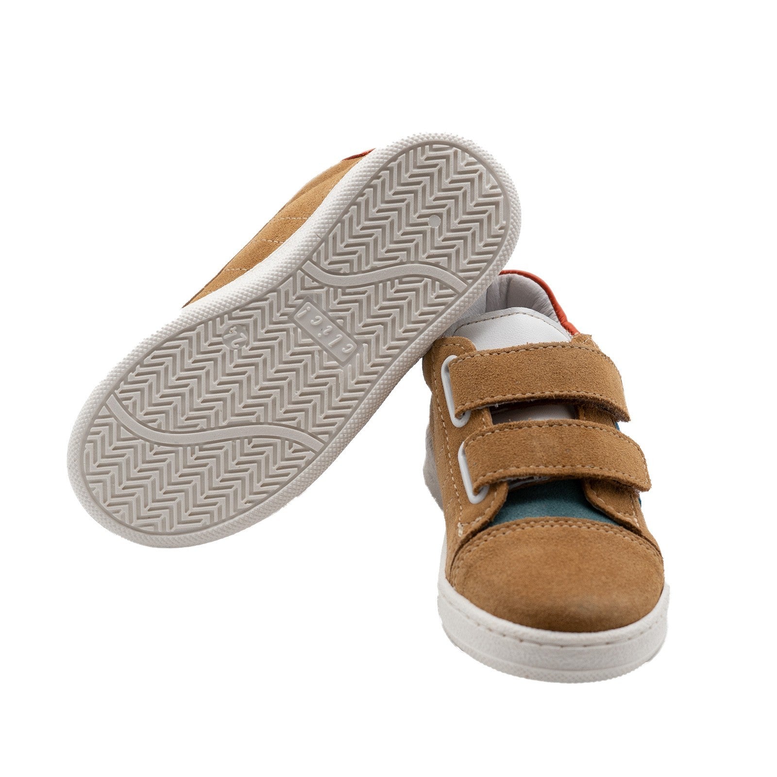 Clic! Sneaker Braun mit blauen Streifen