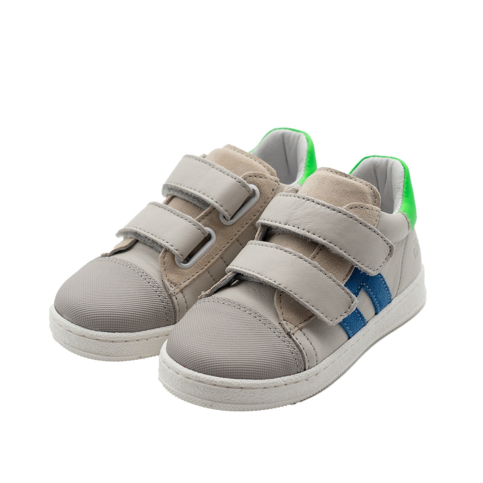 Clic! Sneaker Beige mit blauen Streifen
