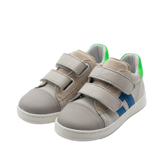 Clic! Sneaker Beige mit blauen Streifen