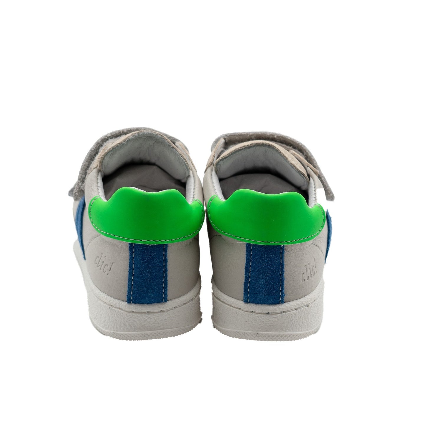 Clic! Sneaker Beige mit blauen Streifen