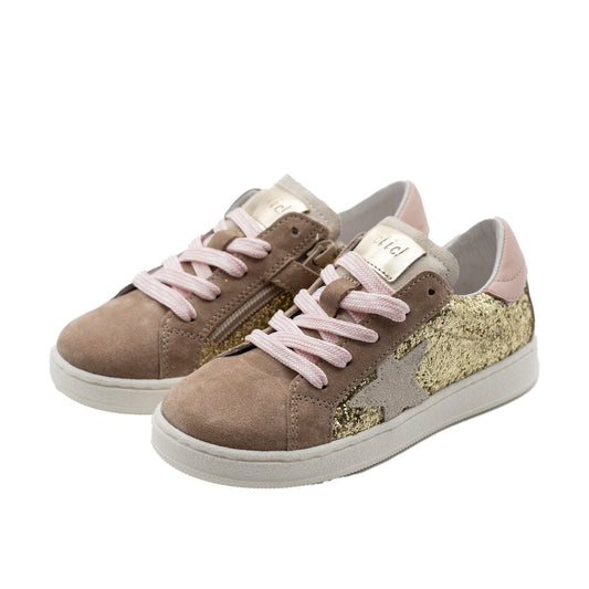 Clic! Sneaker in Braun mit Goldglitzer