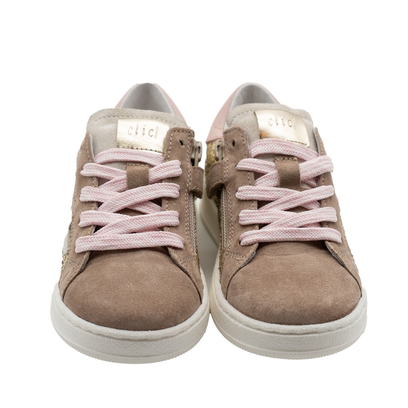 Clic! Sneaker in Braun mit Goldglitzer