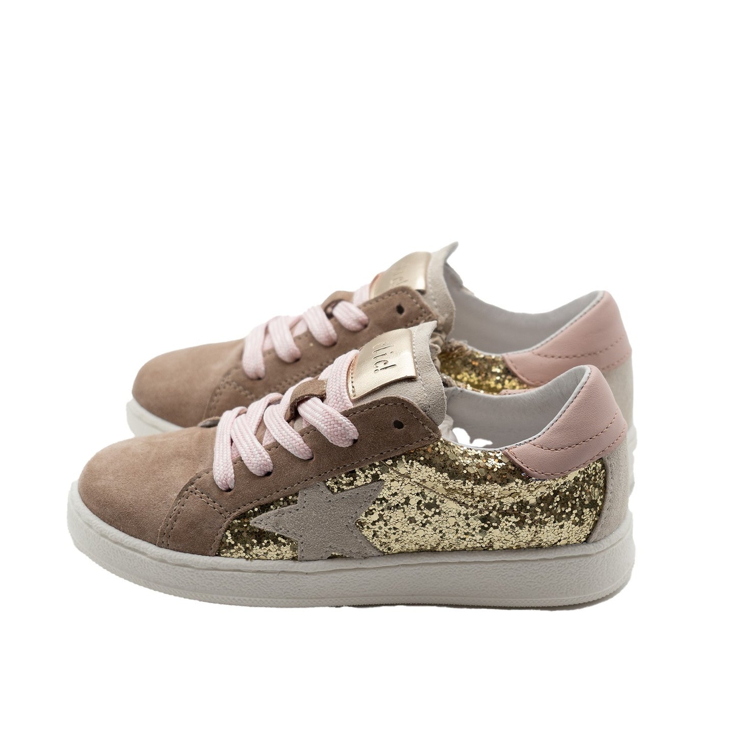 Clic! Sneaker in Braun mit Goldglitzer