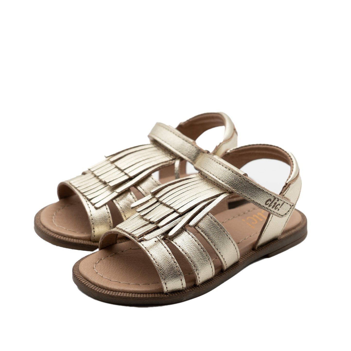 Clic! Fransensandale in gold