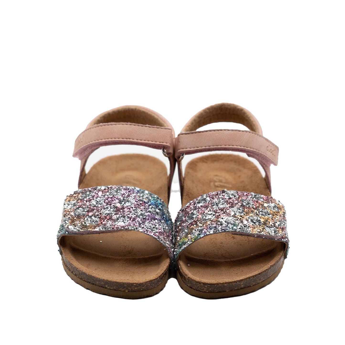Clic Sandale mit Regenbogen Glitzer
