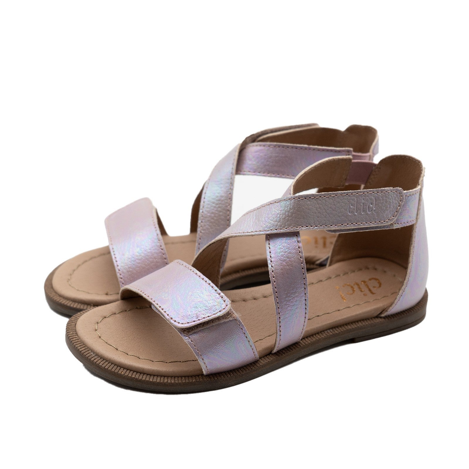 Clic Sandale verstellbar in silber matt