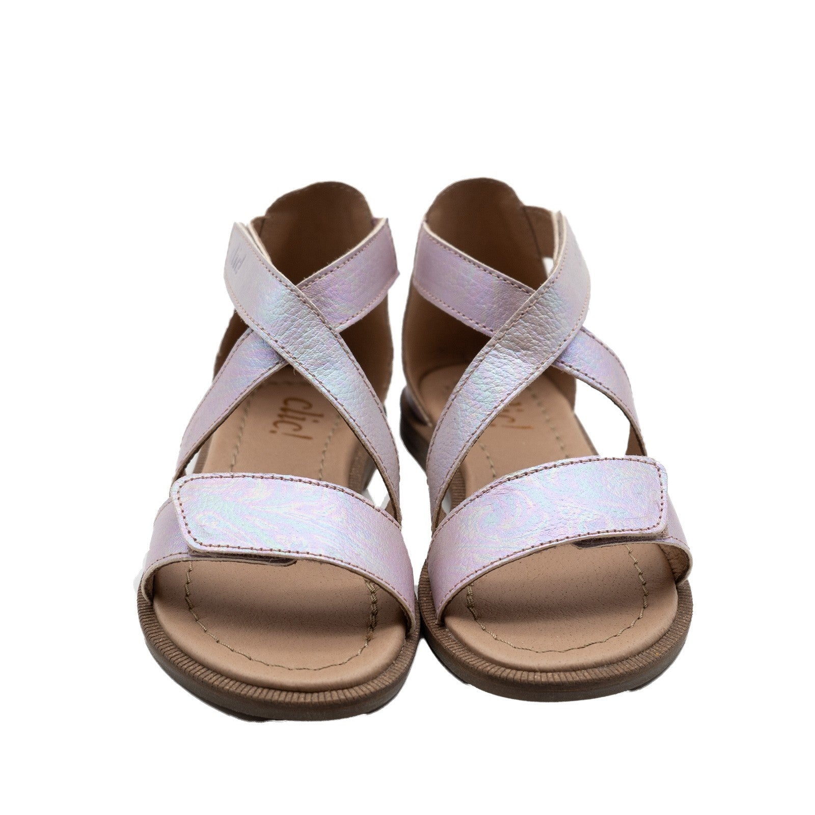 Clic Sandale verstellbar in silber matt